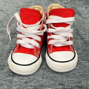 Toddler high top red converse sneakers